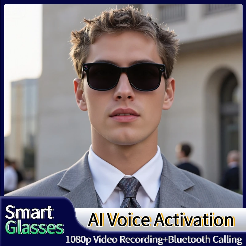 

Перевод AI Умные очки с голосовой активацией 5-мегапиксельная фотография Запись видео 1080p Bluetooth-вызовы Подключение Wi-Fi