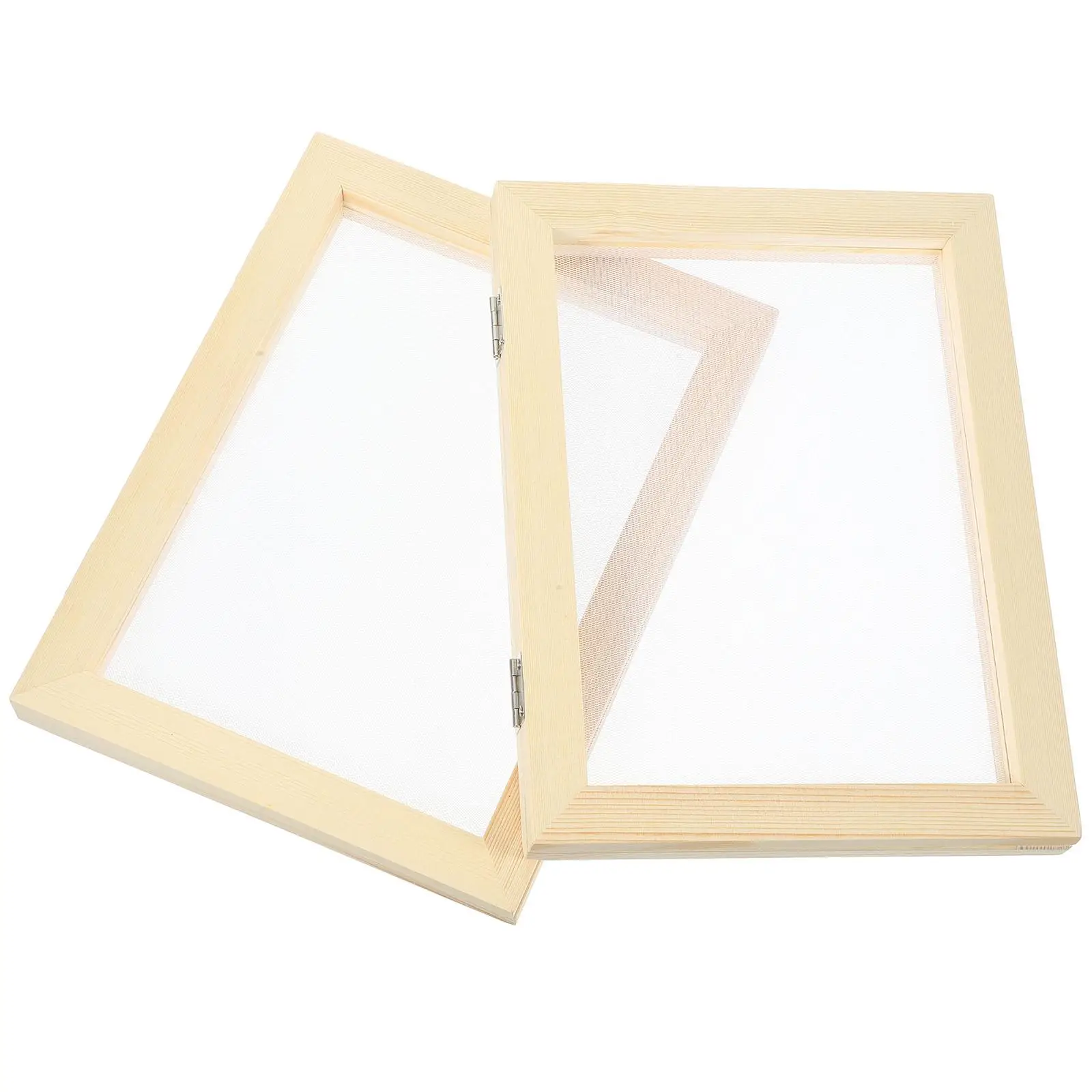 

2pcs 19x25x2.2 Handmade DIY Paper Craft Wooden Frame for Kids Educational Toys Recyclable Paper Making Screen Mold