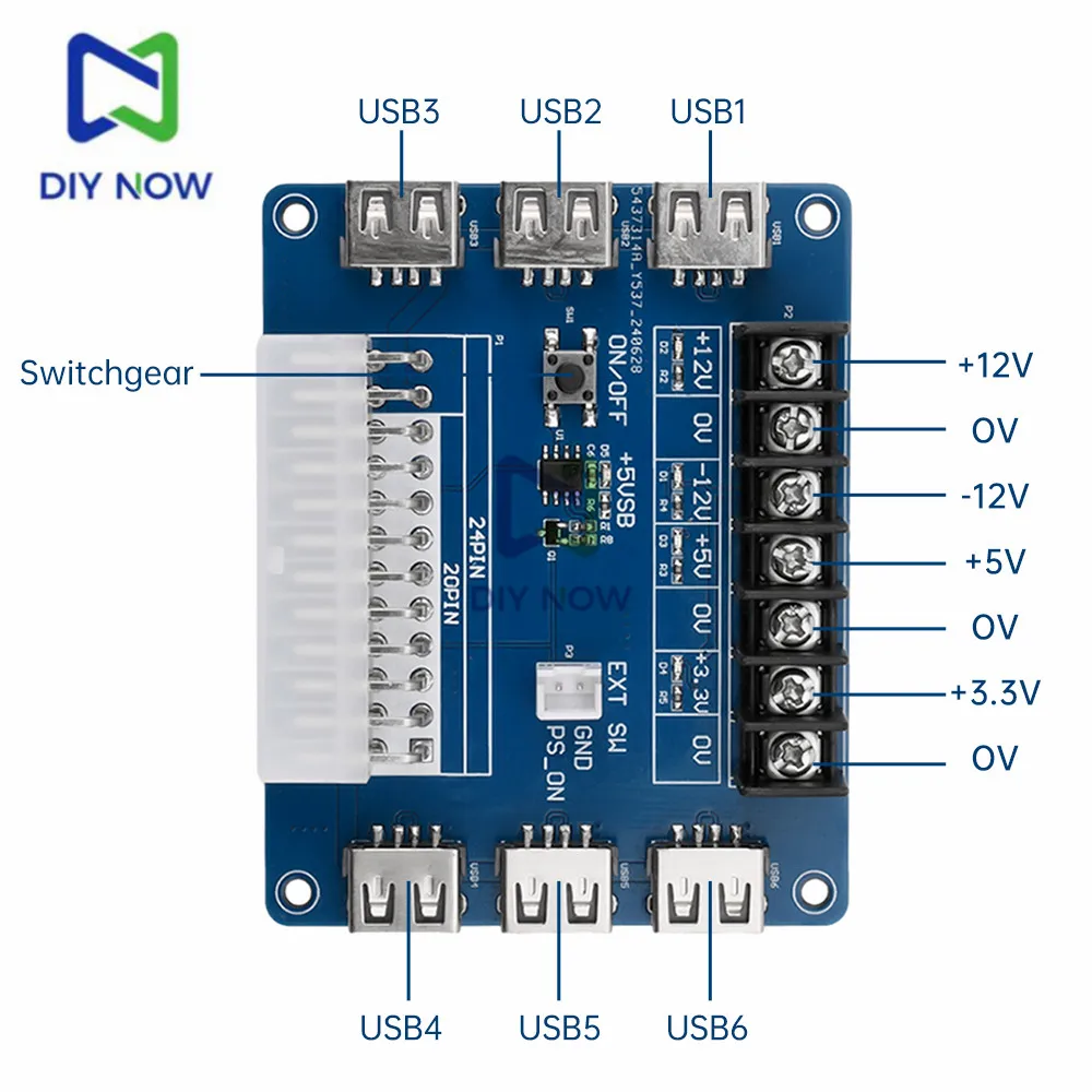 ATX Power Adapter Board Pickup Board Power Module USB Charging Desktop Case Power Adapter Boards Suitable for ATX power supplies