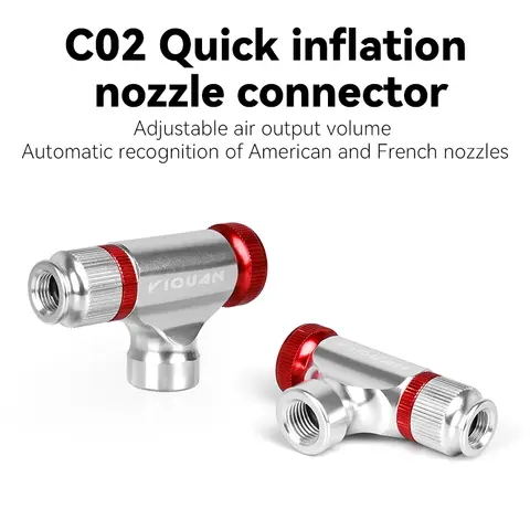 CO2 Bicycle Tire Inflator CO2 Pumps Inflator Head Aluminum Alloy Bike Tire Pump Tool Mini Bike CO2 Pump Bicycle Accessories