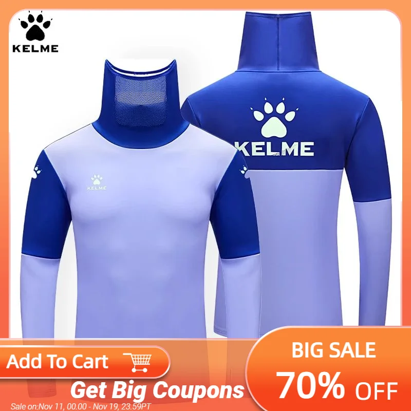 

Kelme Football Training Hoodie Long Sleeve Customizable Sportswear Elastic Cold Mask Top Outdoor Warm Hoodie