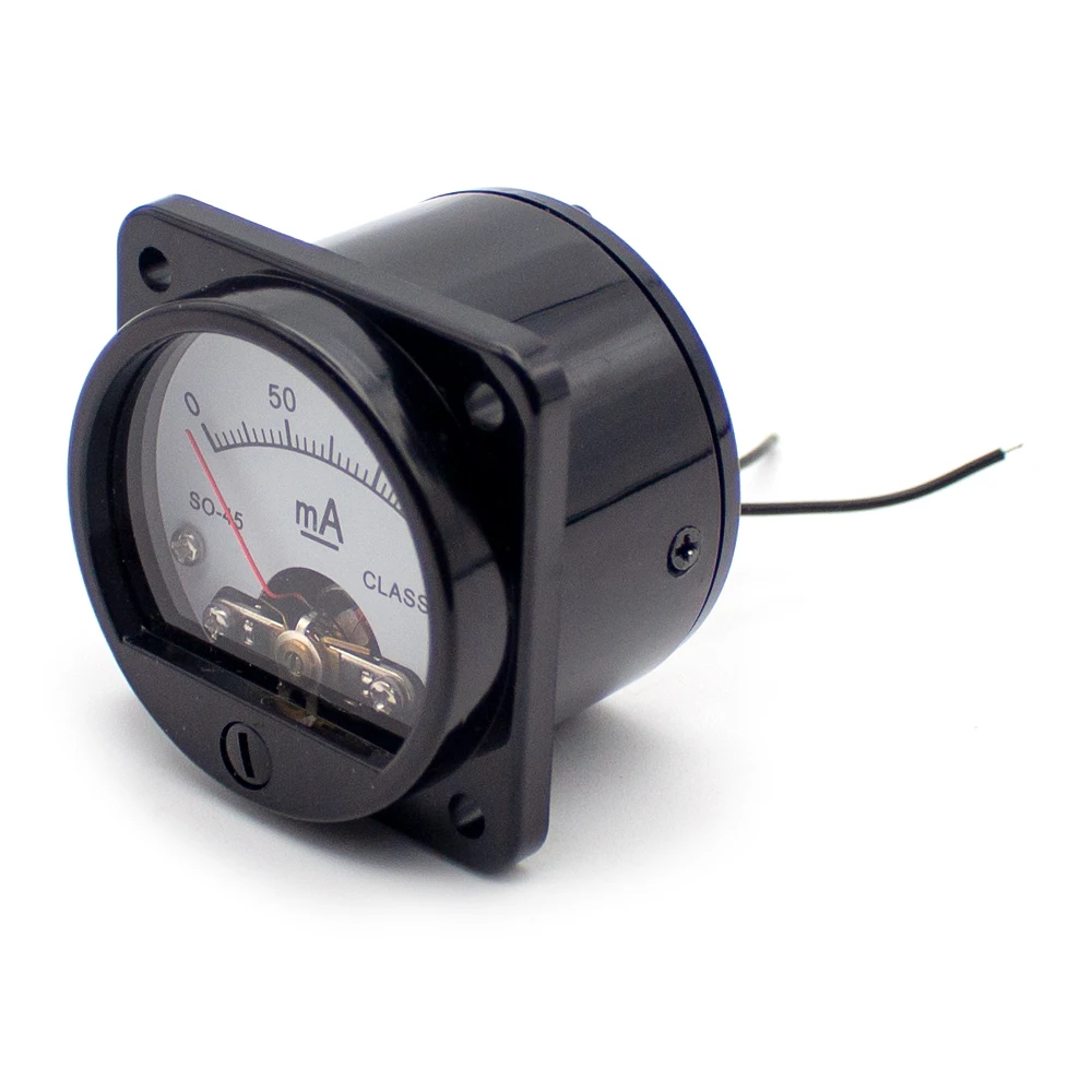45mm Analog DC 150mA Current Meter with Warm Yellow LED Backlight for Tube Amplifiers