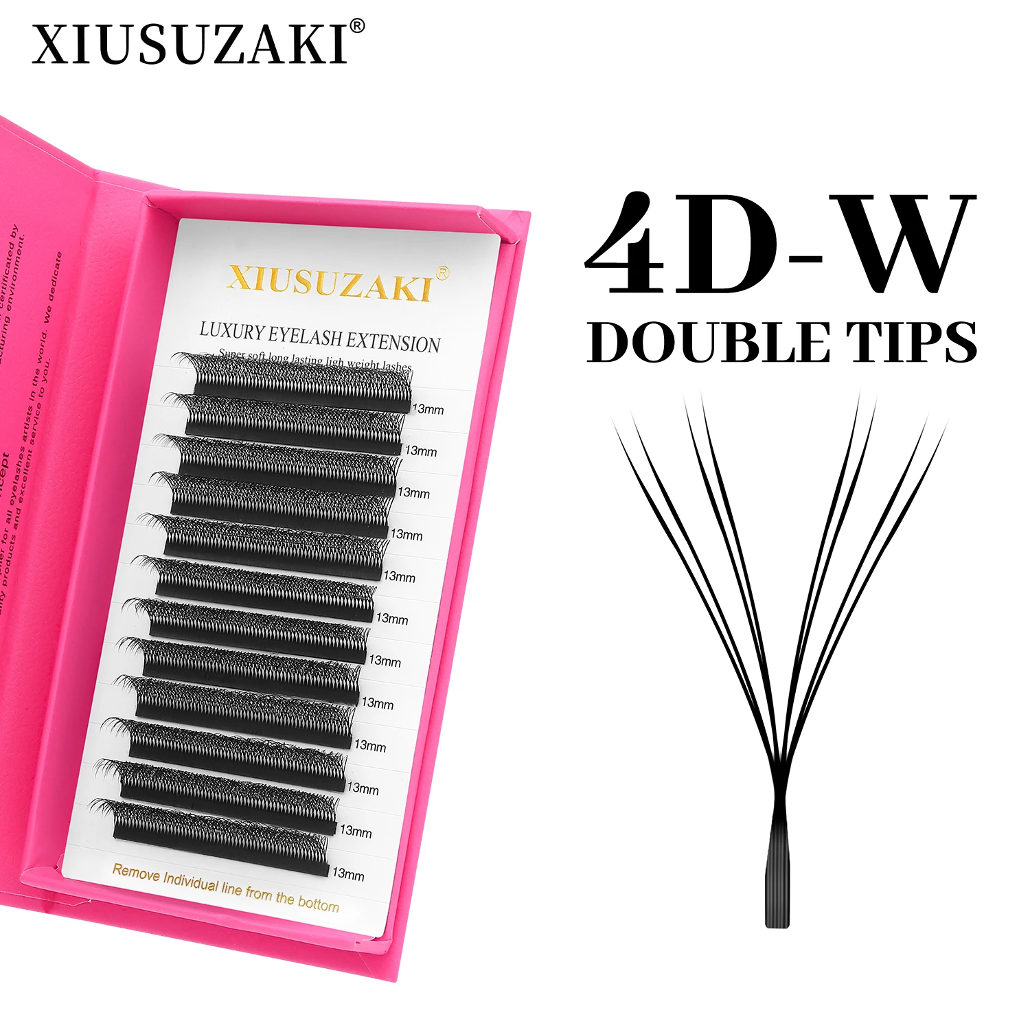 XIUSUZAKI 8D W Shaped Lashes Double Tips 4D W Premade Volume Fans Eyelashes Extensions Natural Soft Individual False Lashes Shop