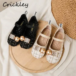 Fashion Cyrstal Girls Flats Princess Hook Loop Party Shoes For Kids Spring Autumn Non Slip Soft Toddler Children Mary Janes