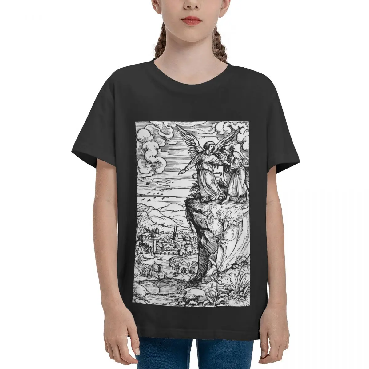 Crewneck Apocalyptic Illustration No.20 The New Jerusalem Adolescents Basic Short Sleeve T-Shirt T-shirts Unique High grade