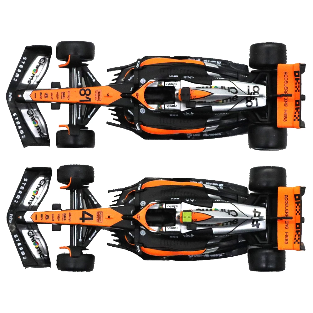 Bburago-colección de coches McLaren F1, 1/43, 2023, Team Mclaren, Racing #4, #81 Lando, Oscar Alloy Diecast F1, juguetes de regalo