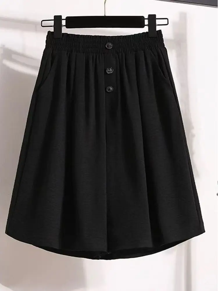 

High-End Wide-Leg Five-Part A-Line Shorts Women's Summer Thin Skirt Pants Large Size Casual New Best-Selling Wide Leg Pants