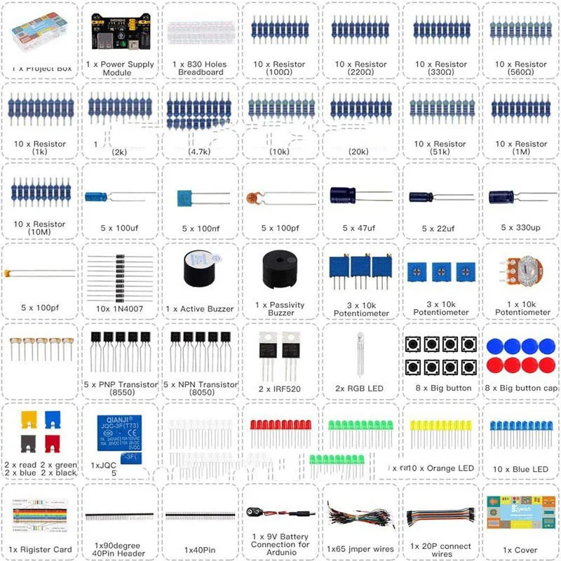 (1pcs/lot)Suitable for UNO R3 component kit beginner kit resistor capacitor diode module 830 holes