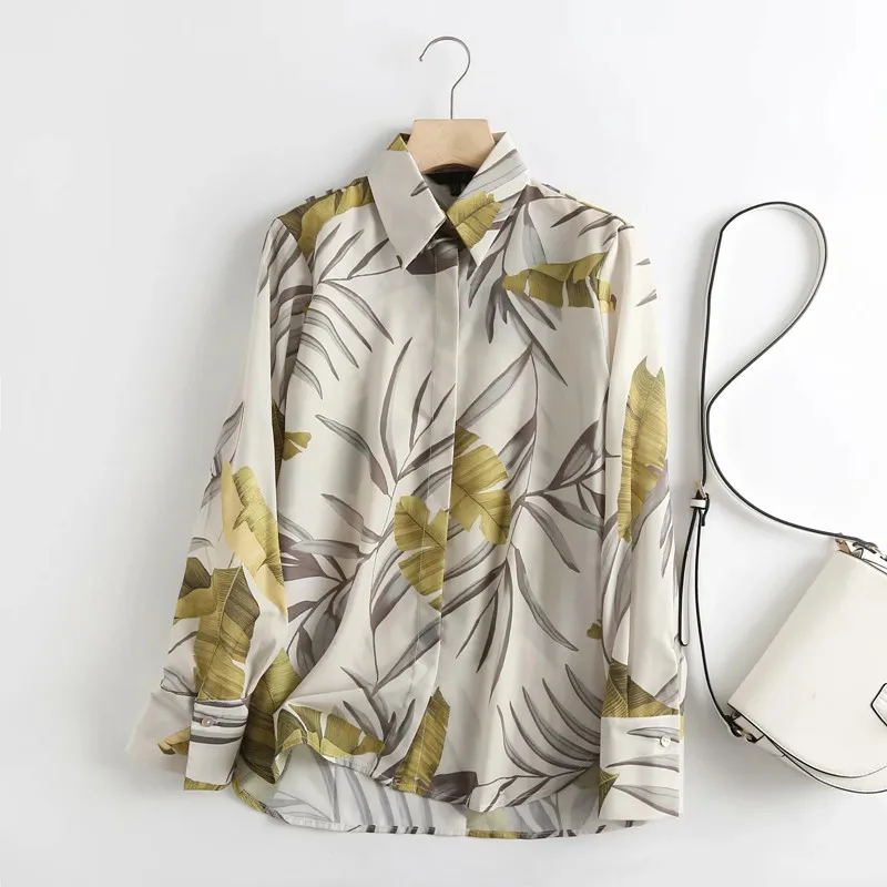 Dave&Di Indie Folk Fashion Blouse Women England Elegant Tropical Printed Blusas 2024 New Spring Casual Shirt Women Blouse Tops