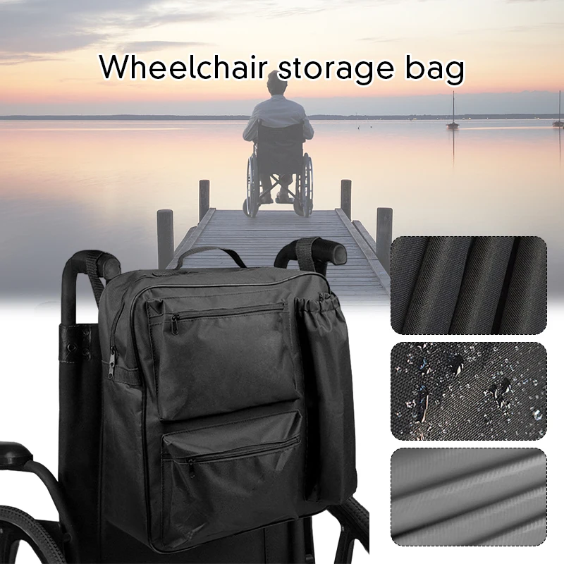 Outdoor Large Wheelchair Mobility Scooter Shopping Bag Disabled Aid Carry Bag Backpack Multifunction Waterproof Storage Bag