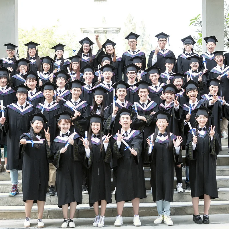 Uniformes do ensino médio classe equipe usar cosplay estudante vestido de formatura robe vestido universidade escola bacharel boné conjunto adulto jk