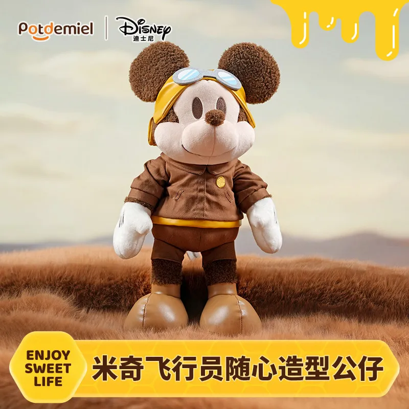 Original Potdemiel Disney Mickey Plush Toy Poseable Stuffed Doll Skeleton Birthday Gift Collection