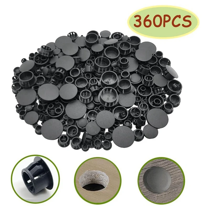 PORK-360 шт., 9 размеров, пластиковые заглушки для отверстий, заглушки для отверстий заподлицо, трубка с фиксирующим отверстием, труба для ограждения мебели