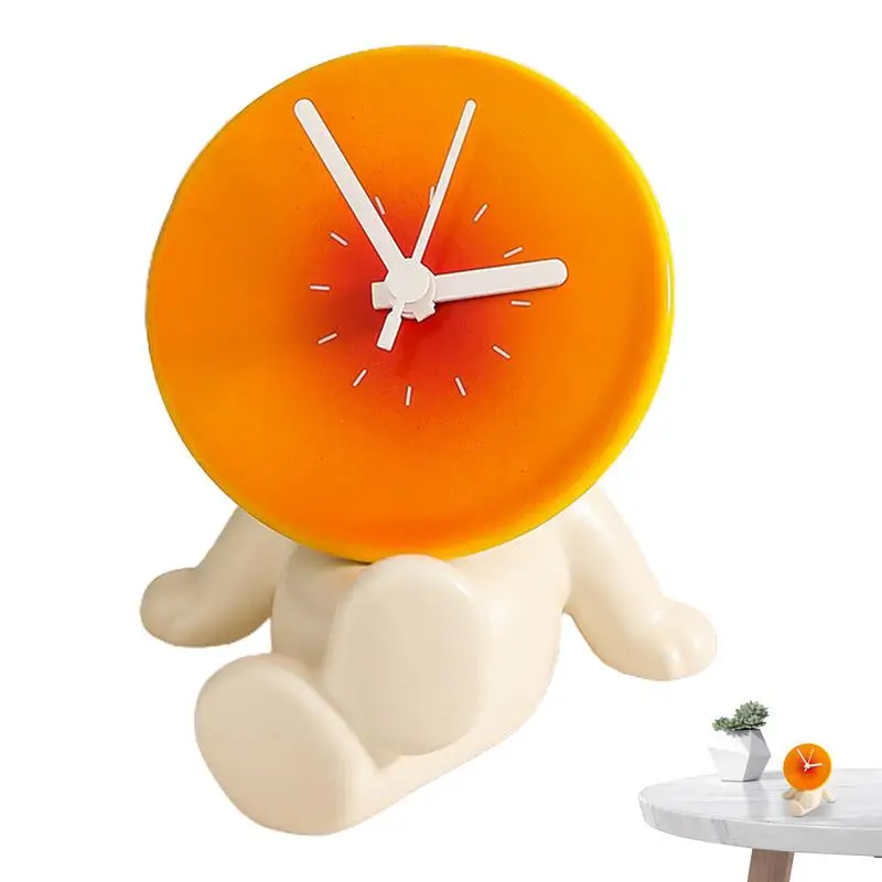 

Decorative Clock For Desk Silent Non-ticking Sunset Clock Decor Clock Decor Battery Operated Alarm Clock For Living Room Bedroom