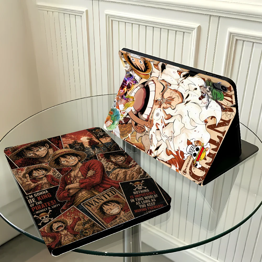 with Pencil Slot Case for Apple iPad 10th 7/8/9th Air 11 13 M4 M3 M2 A16 2026 Pro11 13 Air 4/5/6th One Pieces Anime