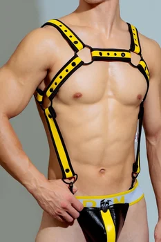 Men Sexual Body Chest Harness Belt Shoulder Strap Punk Rave Costumes Harness BDSM Bondage Body Garter Goth Dance Nightclub Wear