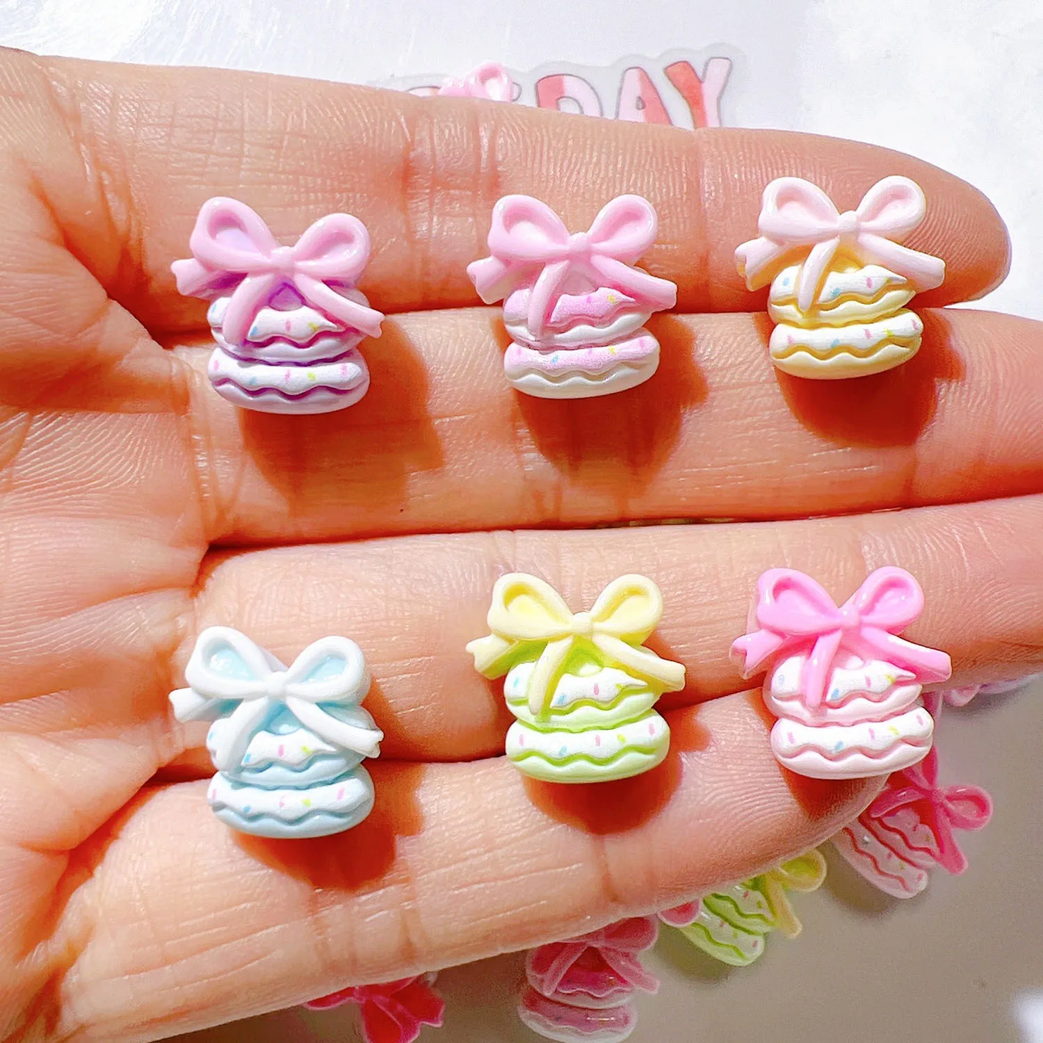 14MMX13MM Resin 20PCS Accessories DIY Material Shoe Buckle Hat Pet Clip Mini Bow Cake Craft Decoration