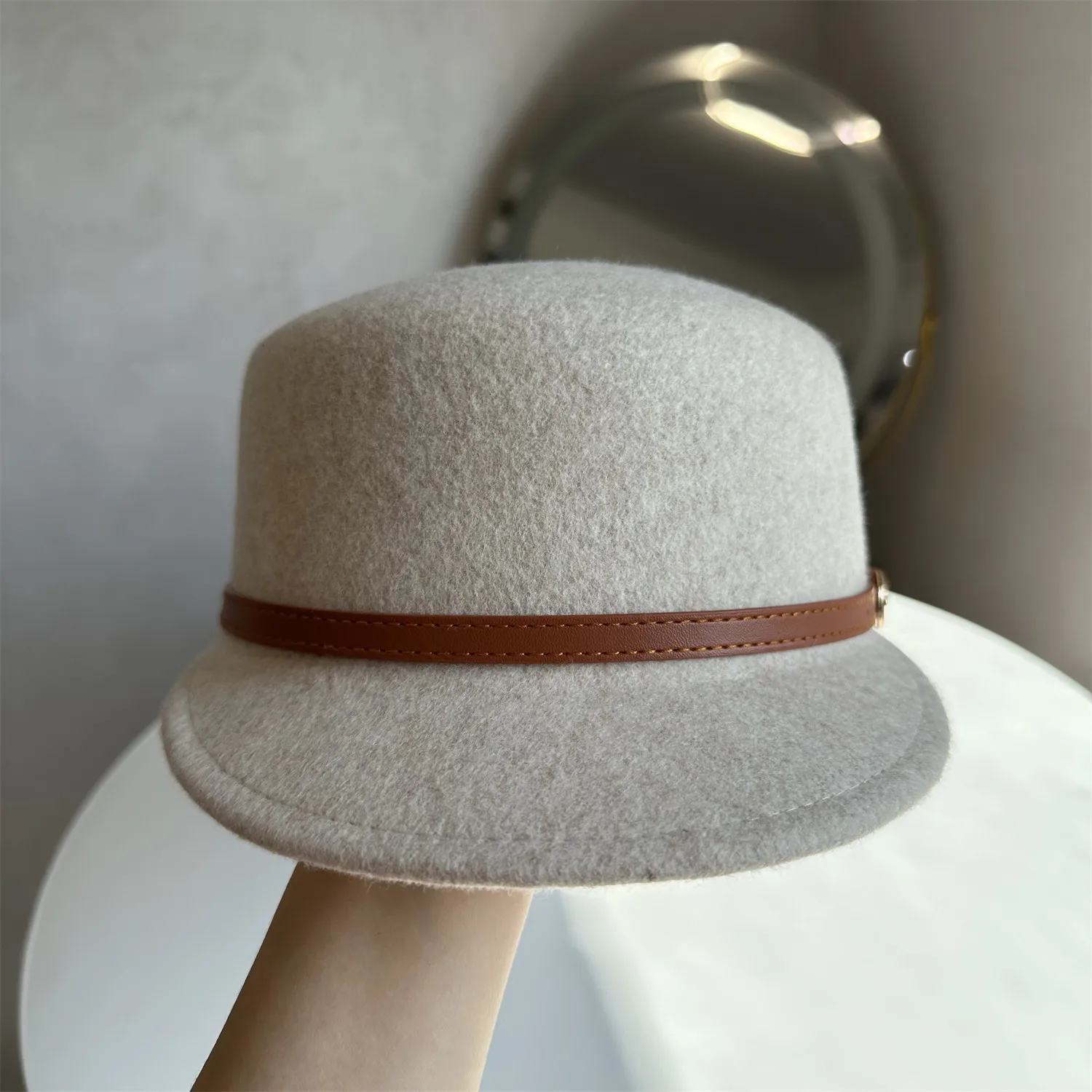 Adults 100% Pure Wool Equestrian Hat Women Vintage Short Brim Cap Hard Felt Elegant Party Fashion Headwear Warm Fashion Outdoor