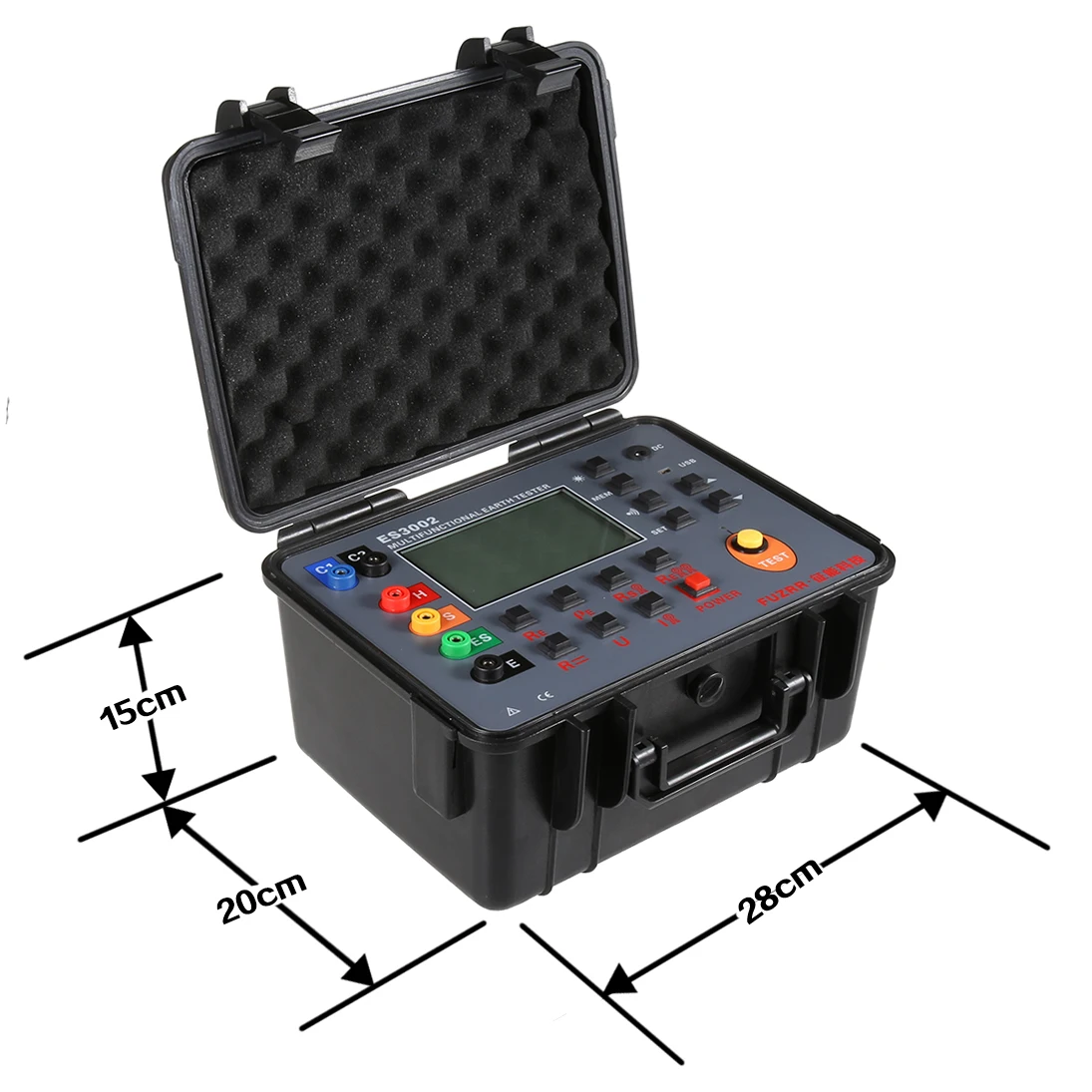 

FUZRR ES3002 Digital Earth Resistance Meter Grounding Resistance Meter Ground Voltage Soil Resistivity Clamp Tester