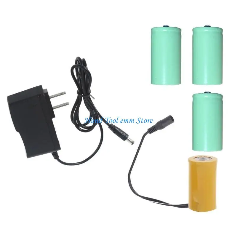 

H37F Dummy Battery Power Cord AC100-240 to 6V1A 4Pcs 1.5V LR20 D Battery Eliminators