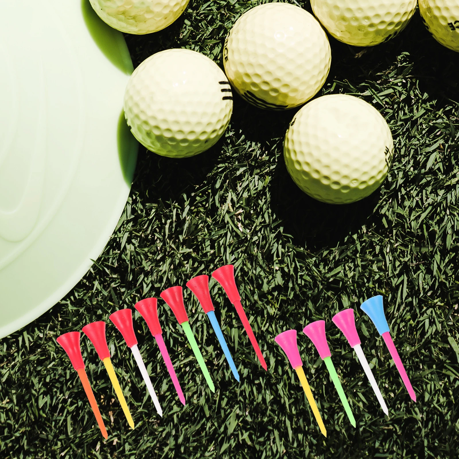 

50Pcs Durable Plastic Golf Tees Rubber Tip 83mm Lightweight Training Accessories for Golf Outdoor Use Plastic Tees