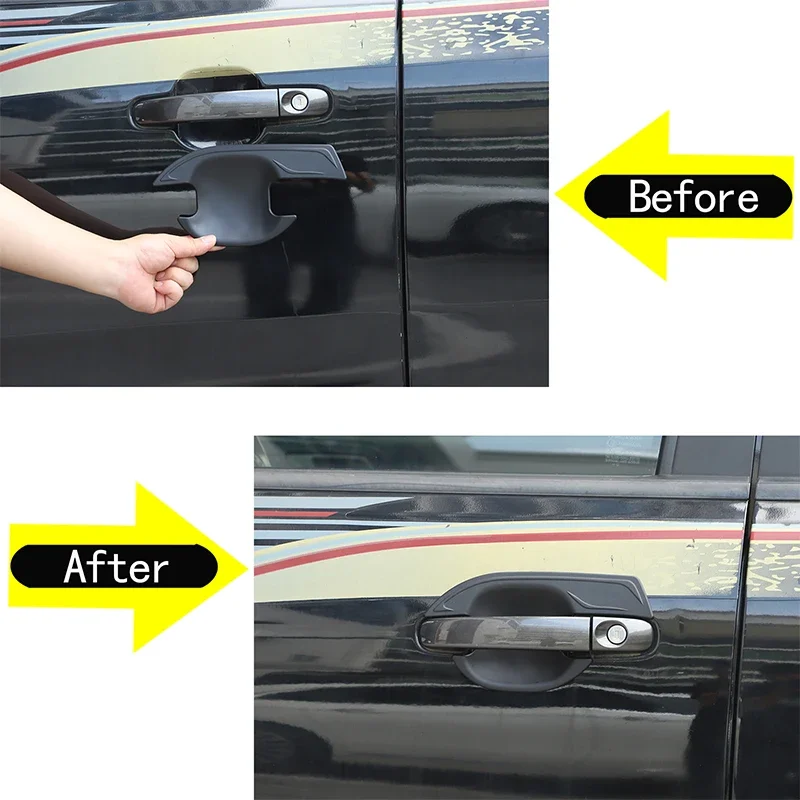 Para Ford Ranger 2015-2021 ABS negro puerta Exterior de coche pegatina de protección de cuenco accesorios de modificación Exterior