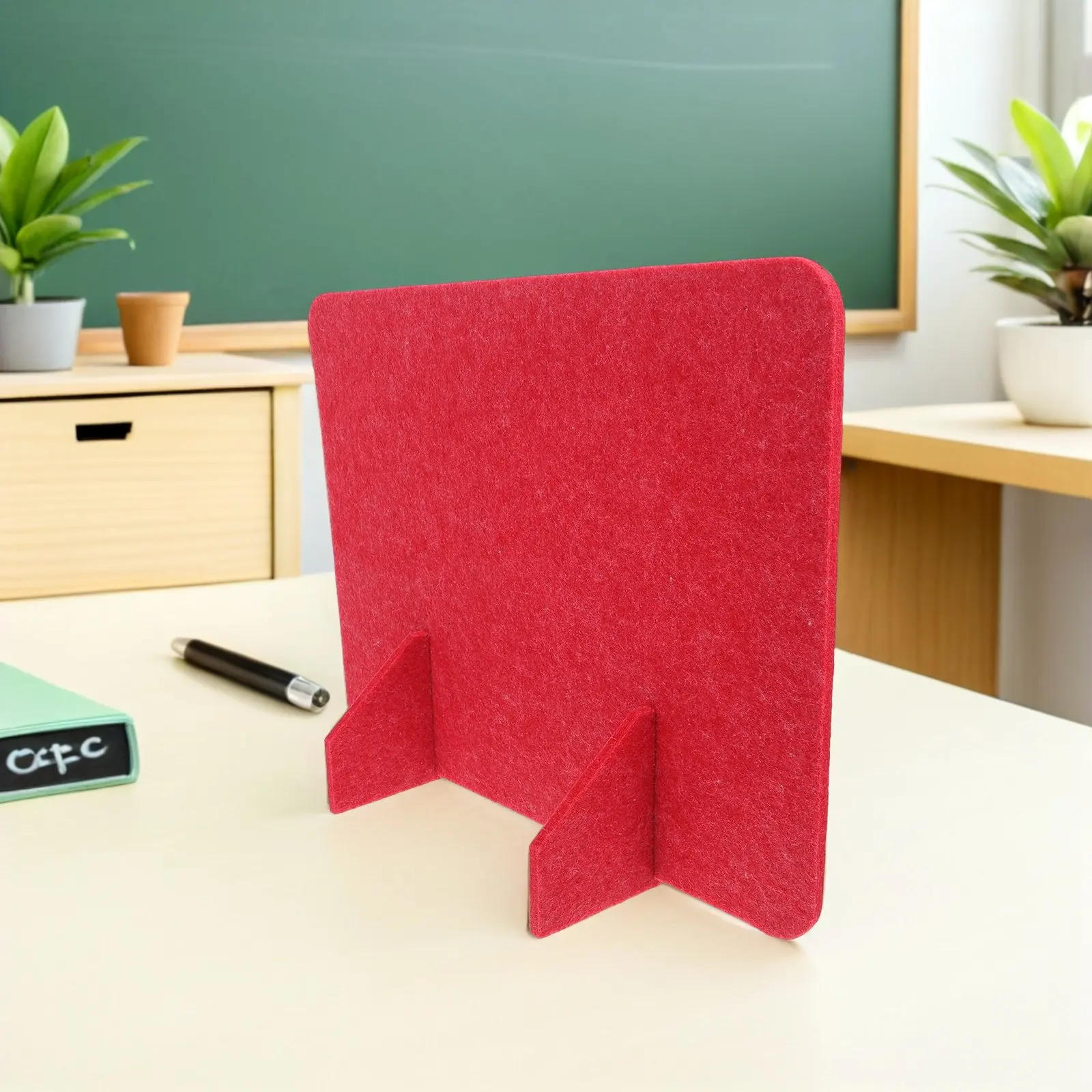 2pcs 15.75x11.8in Red Acoustic Desk Dividers Freestanding Privacy Panels Cubicle Sound Proof Panel for Office Classroom Home
