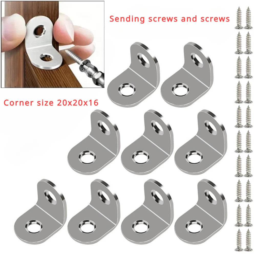 

L Corner Bracket Stainless Steel Bracket Fastener for Wood Furniture Bedframe Shelf Support Furniture Fittings Fastening Shaped