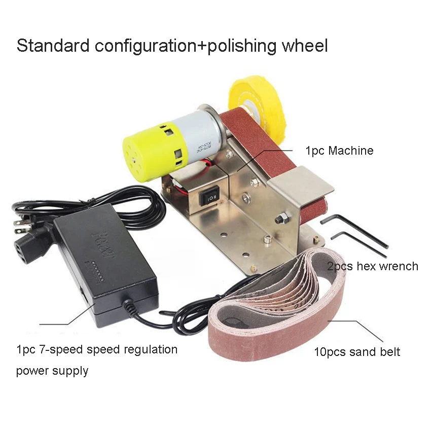 Micro Electric Sharpening Machine Mini Electric Belt Sander DIY Polishing Grinding Machine Adjustable Speed Polisher Machine