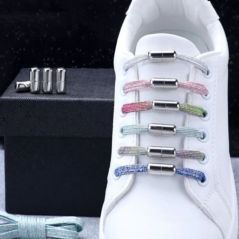 No tie Shoe laces Elastic laces Sneakers Round Shoelaces without ties Quick Shoelace for Shoes Kids Adult One Size fits All shoe