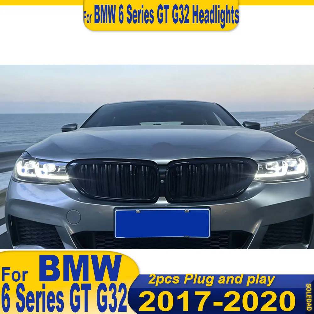 Car headlights For BMW G32 6 Series GT 2017 2018 2019 2020 LED dual-color golden eye retrofit headlights Plug and play
