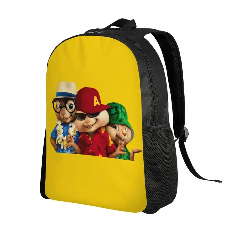 Mochila personalizada Alvin Seville Anime The Chipmunks Theodore Simon School, bolsas de viaje universitarias, bolsa de libros para computadora portátil de 15 pulgadas