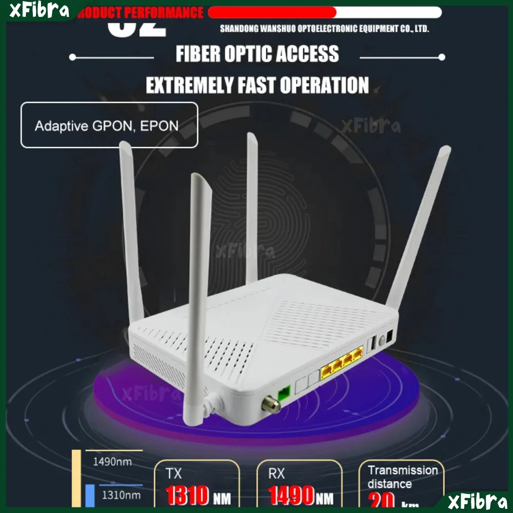 XPON ONU GEPON ثنائي النطاق WIFI 2.4G/5.8G Multi-SSID، CATV RF OUT 4x1G منافذ TR069 IPv4/IPv6 FTTH معدات الألياف البصرية #3