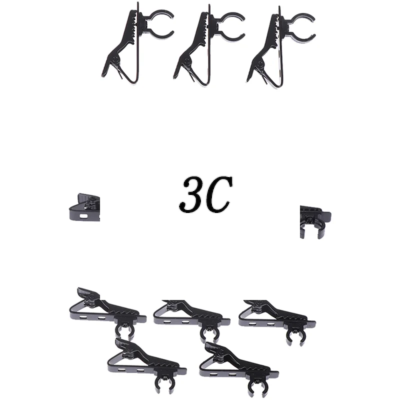 5 uds micrófono clip de hierro clip de corbata micrófono solapa collar clip accesorios de micrófono