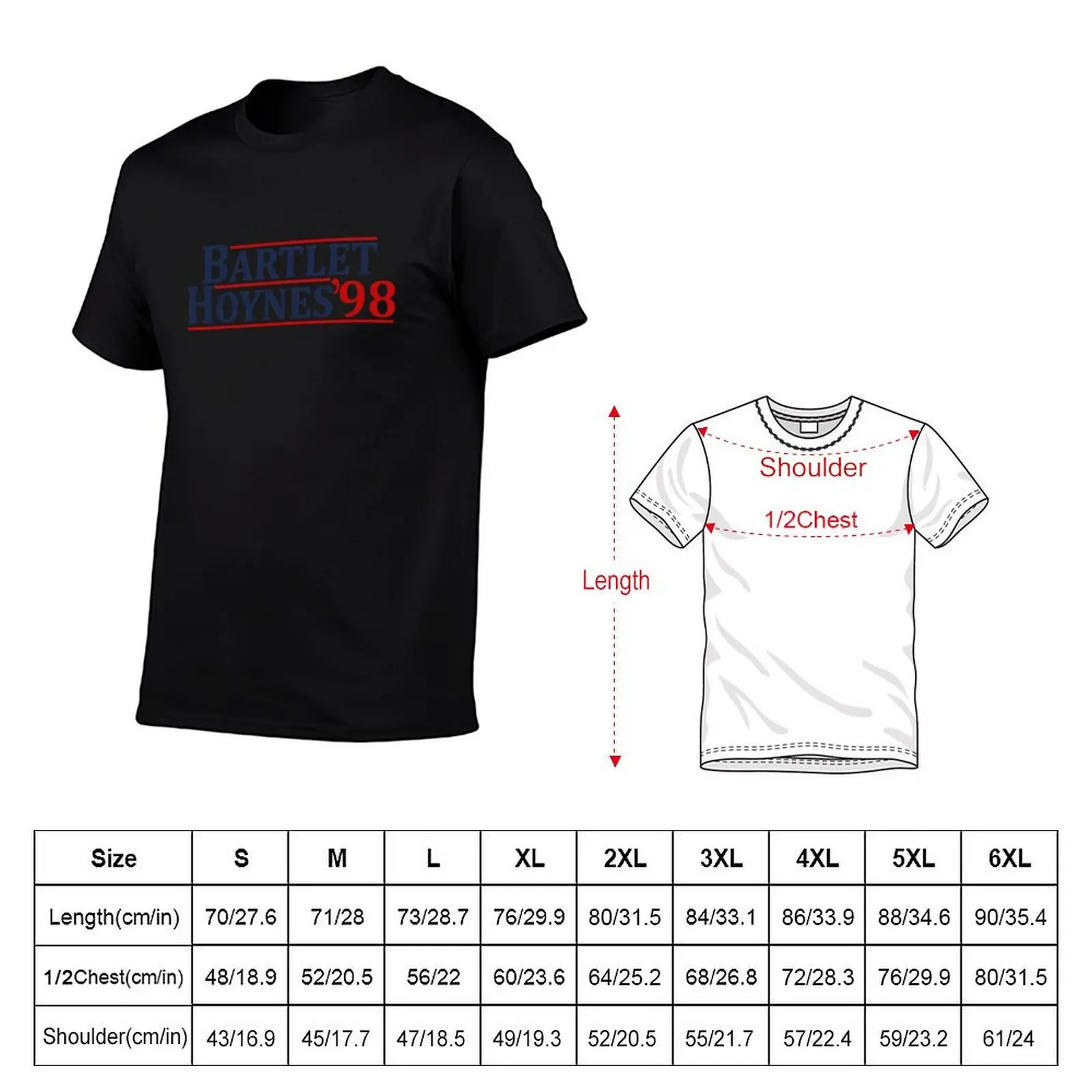 Bartlet and Hoynes 1998 T-Shirt Casual All Match Tee Shirt for Men T-Shirt