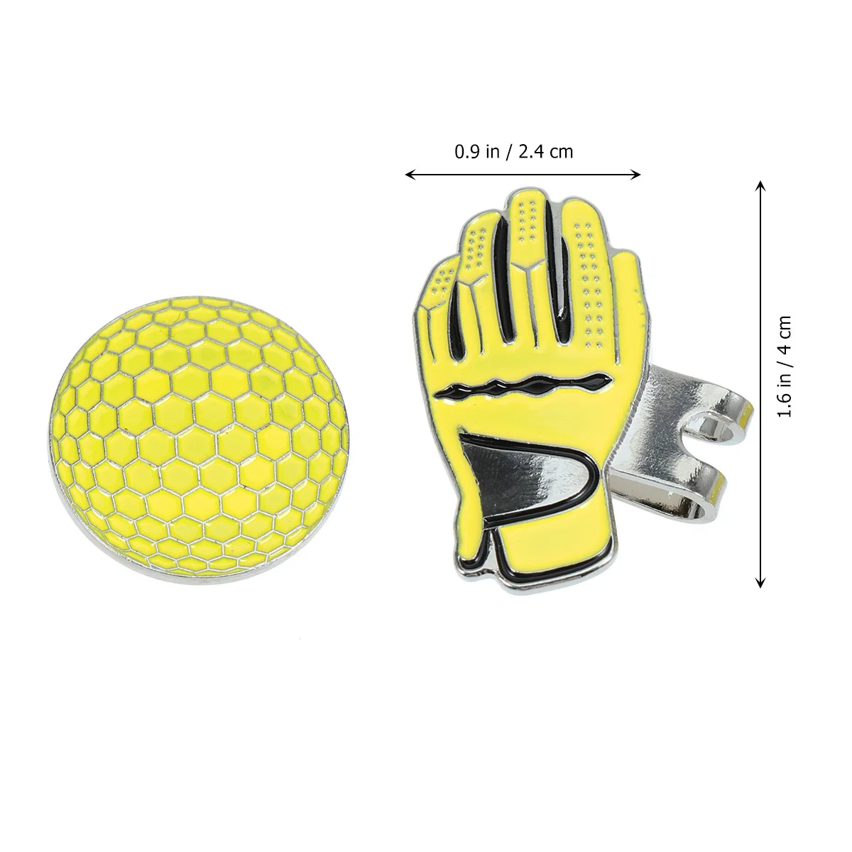 مشبك قبعة كرة الجولف باللون الأصفر المحمول مصنوع من خليط معدني لتزيين لاعبي الغولف قفازات رياضية خارجية على شكل جيب بتصميم