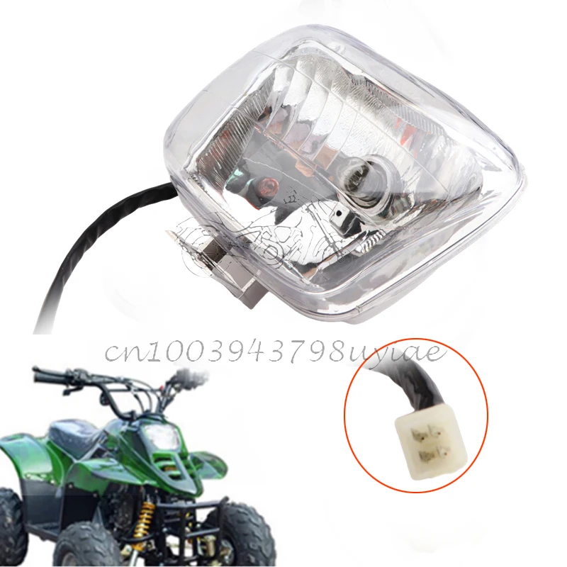 Para o chinês atv quad dirt bike lyd cabeça luz farol com lâmpada fiação 50cc 70cc 90cc 110cc sunl coolster taotao 12v