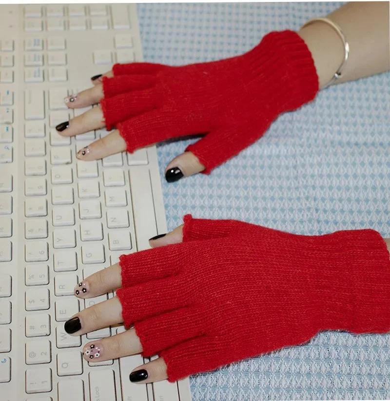 قفازات بدون أصابع قفازات نسائية لمسة للفتيات قفازات شتوية حرارية للسيدات