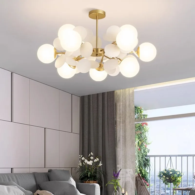 Lámpara nórdica para sala de estar, candelabro de rama para habitación de niños, moderno, Simple, diseño de frijol mágico, cocina, dormitorio, lámpara principal Led, nuevo