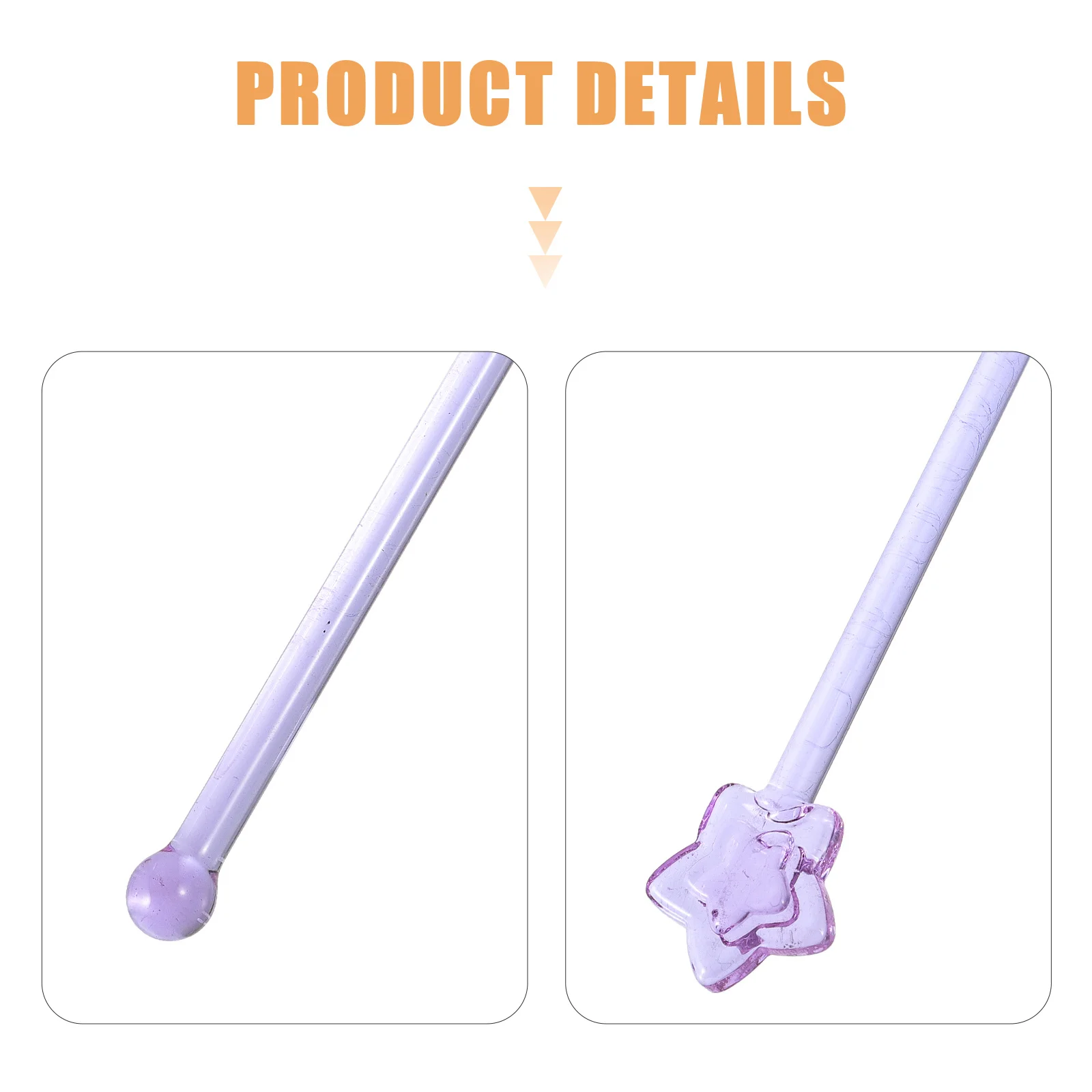 

2Pcs Creative Stirring Sticks Glass Mixing Rods Reusable Lightweight Cocktail Coffee Juice Tea Drink Mixer Tool for Bar Home