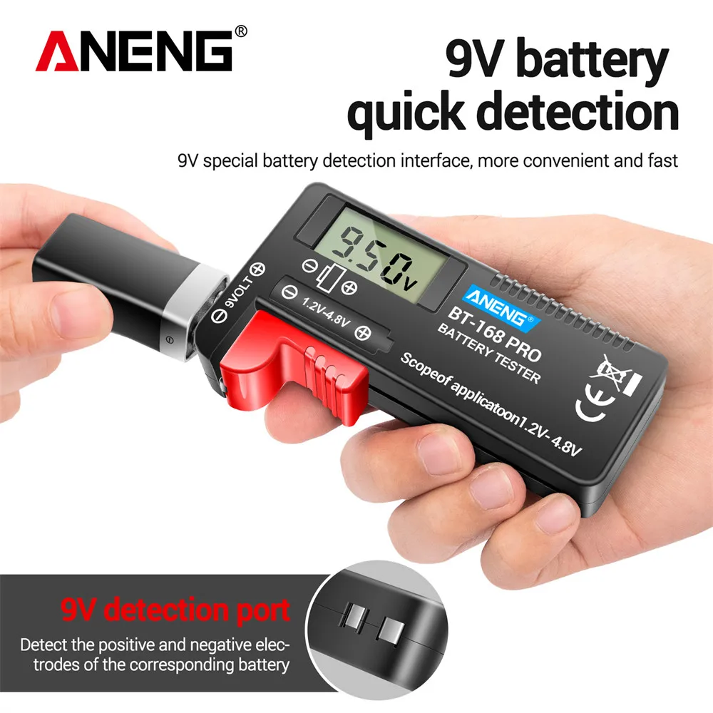 ANENG BT-168 PRO Digital Lithium Battery Capacity Tester Checkered load analyzer Display Check AAA AA Button Cell Universal test