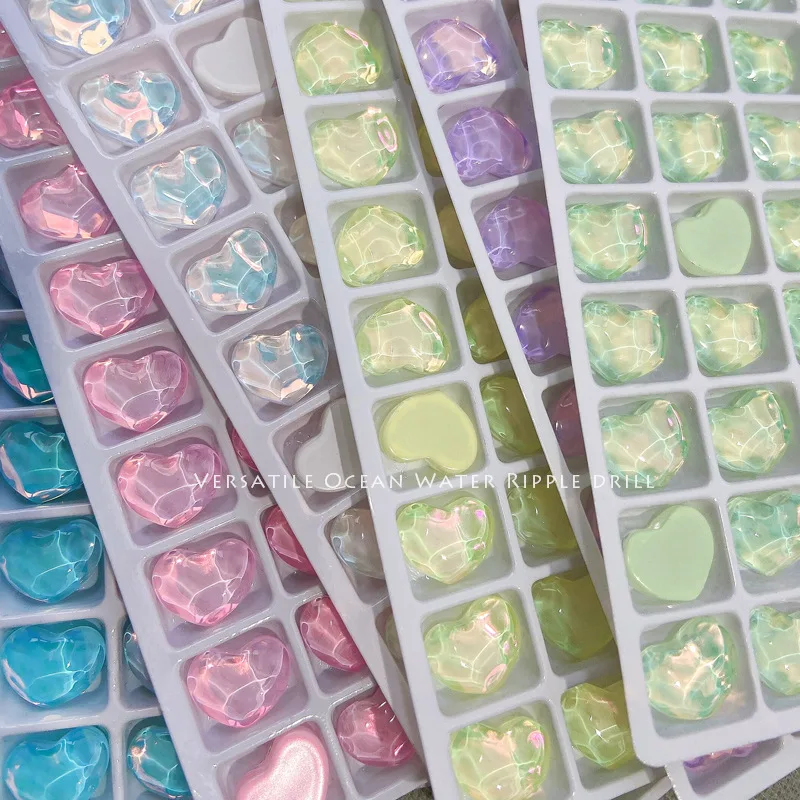 20Pcs Unique Design Flatback Nail Art Rhinestones Water Ripple Designs Nail 3D Decals DIY Gems Stones For Nail Art Supplies