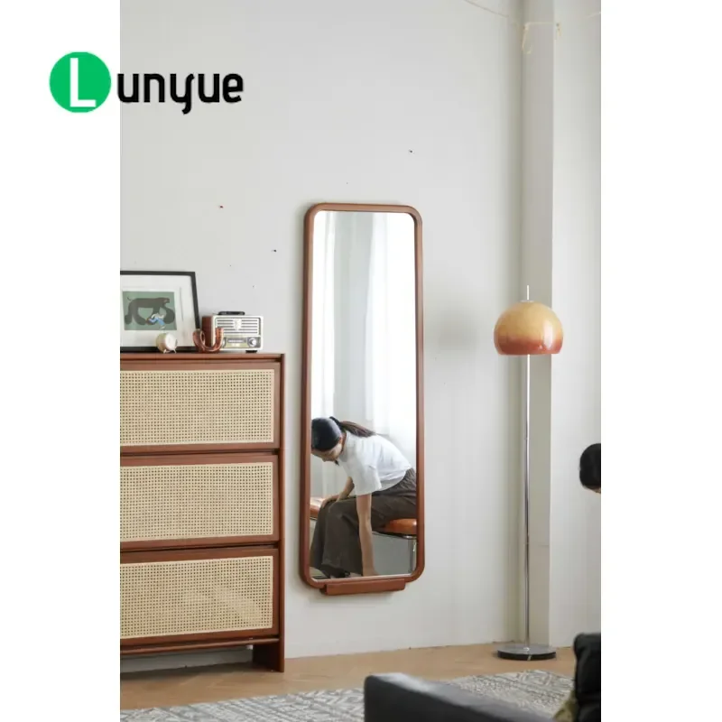 Wooden Vertical Full Body Mirror Simple Eco Friendly Portable Wall Hanging Decor for Bedroom Fitting Room Home Decoration