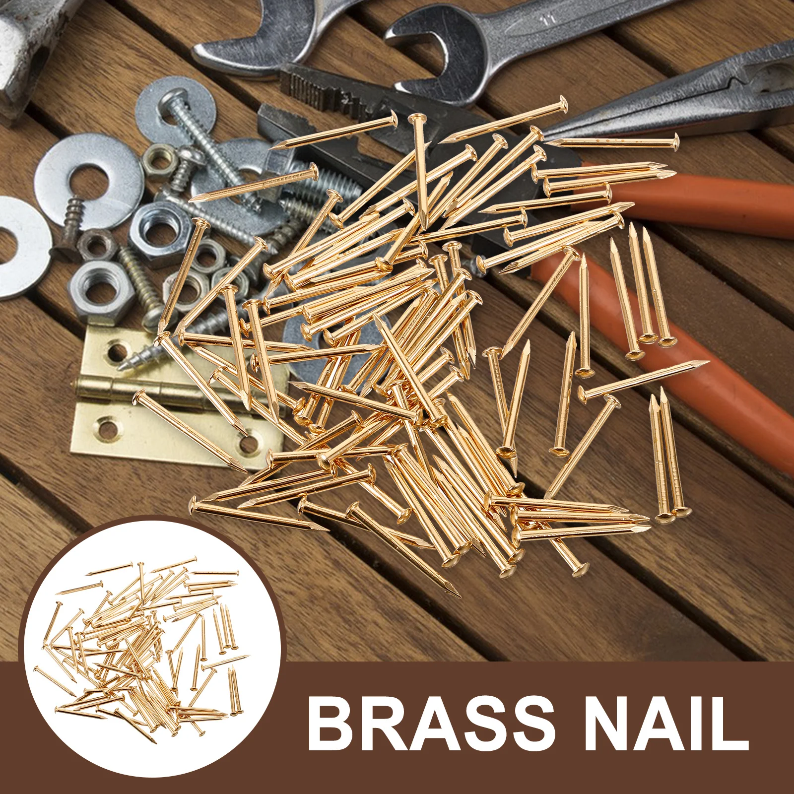 

100pcs Round Brass Nails Mini Dome Head For Furniture Hinges Upholstery Craft Wood Box Making Decorative Hardware Fasteners