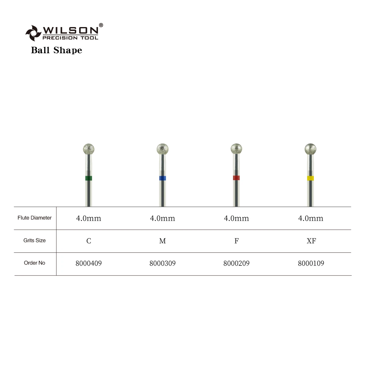 Ball Shape Diamond Bit With Tungsten Carbide Base HP Bur