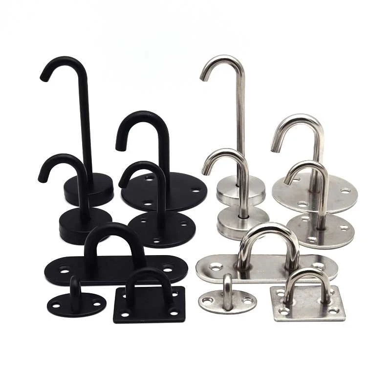 

1PCS Stainless Steel Top Hook Wall Top Ceiling Curtain Sandbag Hook Roof Fan U-shaped Hook Household Punching Hole