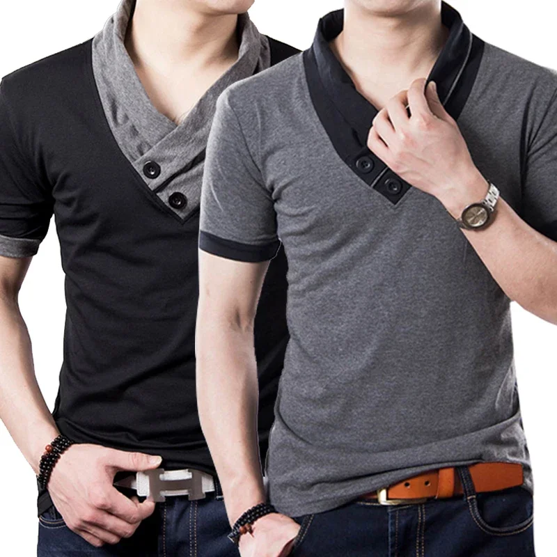 Mens Short Sleeve Pullover Shirts 2024 Summer Men Luxury Stylish Casual Slim Fit Shirts Male Dress Shirts Black Chemise Homme