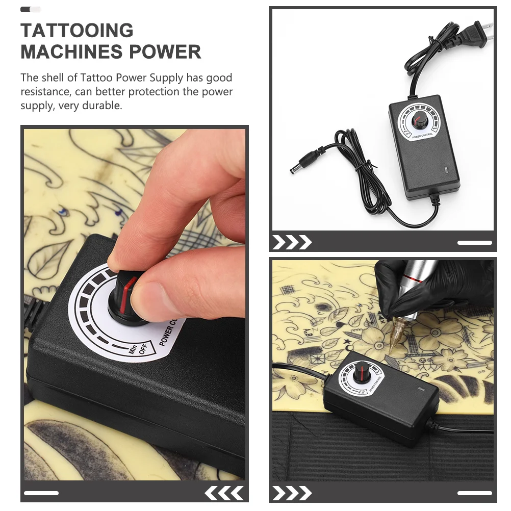 صندوق العرض مثبت الجهد لآلات الوشم منظم محمول متوافق مع معظم أقلام الوشم قابس طاقة الوشم