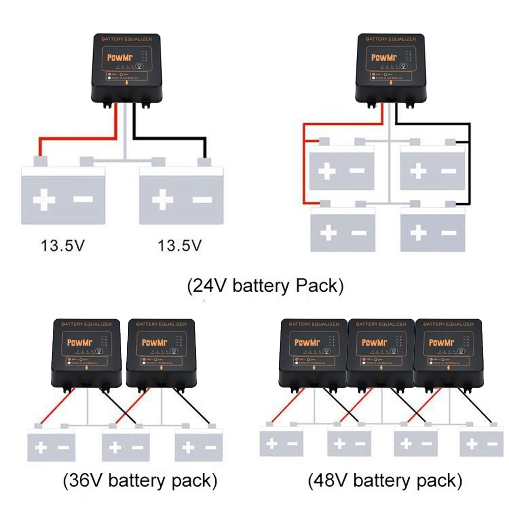 24V/48V korektor baterii Balancer regulator ładowania do zestawu akumulatorów z akumulatorem bezkwasowym Flood/AGM System korektora napięcia