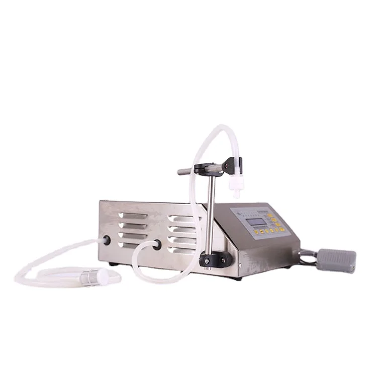 

GFK160 Electronic Automatic Liquid Oil Filling Machine Logo Printed Electric Driven For Beverage Chemical Commodity Case